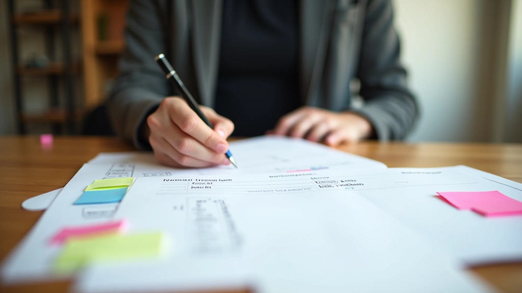 Projectmanager met actieplan en takenlijst op bureau, uitvoering in voorbereiding